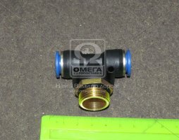 Соединитель трубки ПВХ тройник трубка+резьба (12хM22x1.5х12) (RIDER)