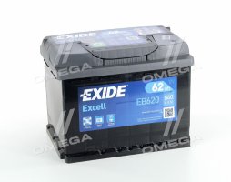 Акумулятор   62Ah-12v Exide EXCELL(242х175х190),R,EN540 !КАТ. -10%. EB620
