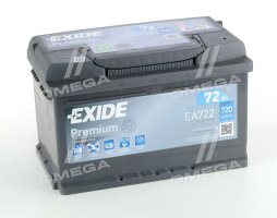Аккумулятор   72Ah-12v Exide PREMIUM(278х175х175),R,EN720 !КАТ. -15%. EA722