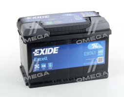 Аккумулятор   74Ah-12v Exide EXCELL(278х175х190),L,EN680 !КАТ. -15%. EB741
