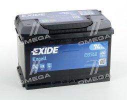 Аккумулятор   74Ah-12v Exide EXCELL(278х175х190),R,EN680 !КАТ. -15%. EB740