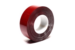 Стрічка світловідбивна (наклейка) рулон 30М*50ММ червона (TEMPEST)