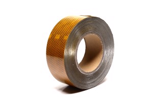 Стрічка світловідбивна (наклейка) рулон 30М*50ММ жовта (TEMPEST)