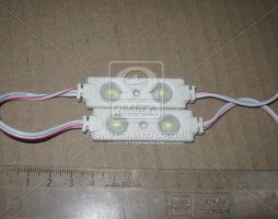 Диодный модуль цвет свечения белый 12V 2 LED (5730) с линзой 1W (75mm*10mm) (пр-во Китай)