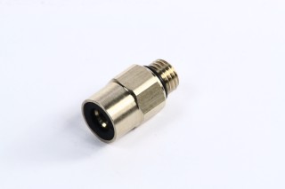 З'єднувач пневматичний D8 різьбовий-цанговий прямий М12х1.5 латунь (RIDER)