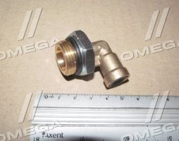 З'єднувач пневматичний D8 різьбовий-цанговий L-подібний М22х1.5 латунь (RIDER)