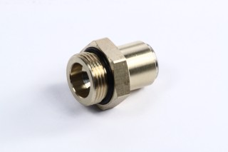 З'єднувач пневматичний D12 різьбовий-цанговий прямий М22х1.5 латунь (RIDER)