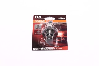 Лампа фарная H4 12V 60/55W P43t NIGHT BREAKER SILVER (+100) blister (пр-во OSRAM). 64193NBS-01B
