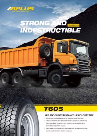 Шина 385/65R22,5 160L (20PR) T605 M+S, 3PMSF (APLUS)