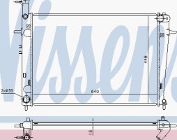 Радіатор охолодження двигуна Hyundai Tucson/Kia Sportage 04-MT (вир-во Nissens)