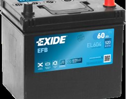 Аккумулятор   60Ah-12v Exide EFB (230х173х220),R,EN520. EL604