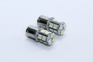 Лампа LED указателей поворотов и стоп-сигналов (13SMD) BA15S 12V WHITE 2шт. блистер <TEMPEST>. TP-201S25-12V