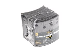 Накладка тормозной колодки 2-й ремонтный размер с заклепками, комплект на ось 410x183 MAN F2000,F90, MB ACTROS (пр-во TRU)