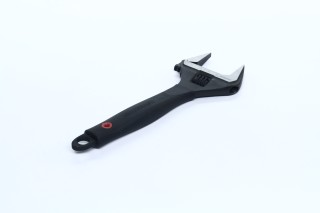 Ключ розвідний 200мм, гумова рукоятка, розведення губок 38мм, Cr-V(INTERTOOL)