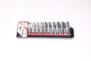 Набір головок подовжених торцевих : квадрат 1/2 ", М10-24, L = 76 мм. 10 шт.л(YATO )