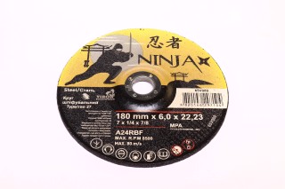 круг шліфувальний по металу тип 27 ninja тм o=180х22.23 мм t=6 мм(VIROK). 65v080 VOREL