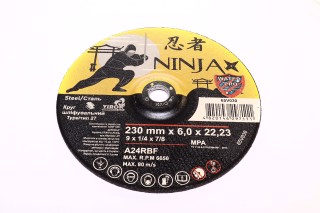 круг шліфувальний по металу тип 27 ninja тм o=230х22.23 мм t=6 мм(VIROK). 65v030 VOREL