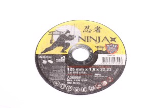 диск отрезной по металлу и нерж стали ninja тм  o=125х22.23 мм t=1.6 мм(VIROK)
