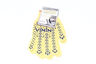 Перчатки трикотажные желтые NINJA из ПВХ (10 класс, хлопок 70, полиэстер 30)(VIROK). 83V110 VOREL
