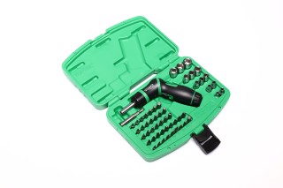 Набір головок торцевих та біт 1/4" з тріскачковою викруткою пістолетного типу (TOPTUL)