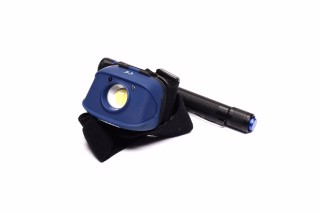 Фонарь светодиодный набор: фара на голову, батареи, LED + карманный фонарик (пр-во Magneti Marelli). 007935030200 MagnetiMarelli