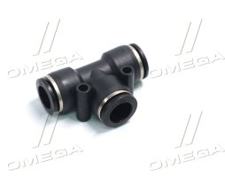 З'єднувач пневматичний цанговий Т-подібний 12х12х12 пластиковий <ДК>