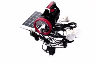 Фонарь аккумуляторный 1LED 5W + 22 SMD, выносная солнечная панель, радио(INTERTOOL). LB-0104