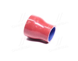 Патрубок інтеркулера ГАЗ 33104, ГАЗ 3309 з Двиг.544 ТУРБО (СИЛІКОН червоний, D=50 мм, D=70 мм, L=75)