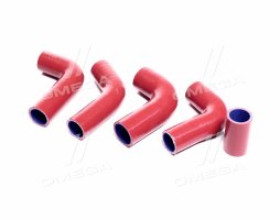 Патрубок радиатора ГАЗЕЛЬ ЕВРО 2-3 (СИЛИКОН красный, дв. 406, к-кт 5 шт.)