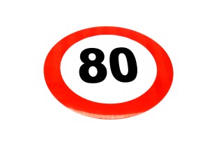 Табличка (наклейка) ограничение скорости (160мм) 80 км. (TEMPEST). TP 87.59.04