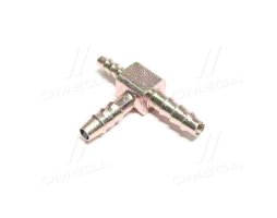 Соединитель тройник редукция 6x8x8 мм зубчатый для трубки (металл) (RIDER)