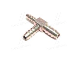 Соединитель тройник редукция 8x10x12 мм зубчатый для трубки (металл) (RIDER)