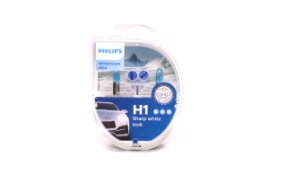 Лампа накаливания H1 + W5W WhiteVision ultra 12V 55W P14,5s (+60) (3700K) компл.(пр-во Philips)