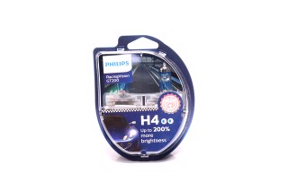 Лампа накаливания H4 RacingVision GT200 +200 12V 60/55W P43t-38 (комплект) (пр-во Philips). 12342RGTS2