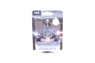 Лампа накаливания H4 RacingVision GT200 +200 12V 60/55W P43t-38(пр-во Philips). 12342RGTB1