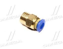 З'єднувач пневматичний D6 різьбовий-цанговий прямий М12х1.5 пластик-латунь (RIDER)