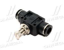 Соединение цанговое PU/PR с регулировкой подачи воздуха (металл) (прямой) 10мм (RIDER)