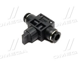 Соединитель аварийный прямой с краном пластик 8х8 (пластик) (RIDER)