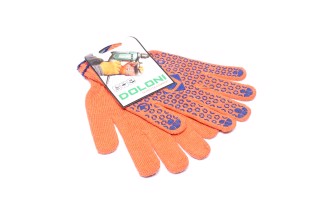 Перчатки с ПВХ рисунком натуральный оранжевый / синий40 / 60 10 класс размер 10 (DOLONI)