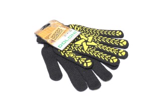 Рукавички "Зірка" з ПВХ-рисунком чорний/жовтий40/60 7 клас розмір 10 (DOLONI)