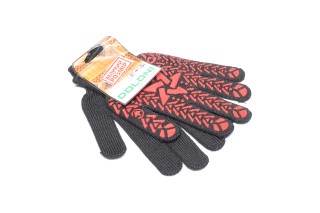 Рукавички "Зірка" з ПВХ-рисунком червоний/чорний 40/60 7 клас розмір 11 (DOLONI)