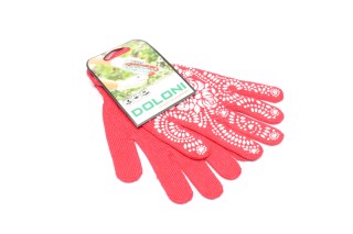 Рукавички з ПВХ малюнком червоний/білий 30/70 10 клас розмір 9 (DOLONI)