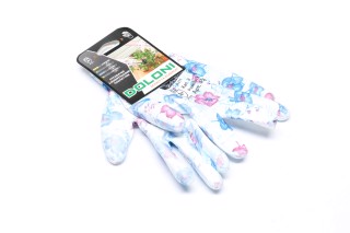 Перчатки трикотаж белые, полиэстер, манжет вязаный, полиуретан, гладкий размер 8 (DOLONI)