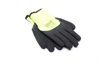 Рукавички трикотаж, акрил + поліестер, в'язаний манжет, латекс, чорний розмір 10 (DOLONI)