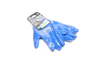 Рукавички трикотаж, поліестер, в'язаний манжет, нітрил, синій розмір 10 (DOLONI)