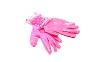 Перчатки трикотаж розовые, полиэстер, манжет вязаный, гладкий, розовый размер 8 (DOLONI). 4592