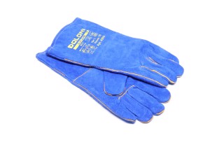 Рукавички пилкові, сині, з підкладкою, манжет крага, 36 см розмір 10 (DOLONI)