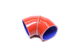 Патрубок фильтра воздушного КАМАЗ угловой (СИЛИКОН красный, D=70 мм., L=130 мм.). 43114-1109600 RED LORRY