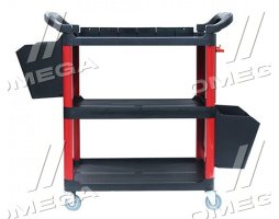 Тележка инструментальная (3 открытые полки,2 навесных ящика) (G.I. KRAFT)