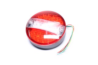 Ліхтар задній круглий LED (червоно-білий) із покажчиком повороту (TEMPEST). TP 97-27-94